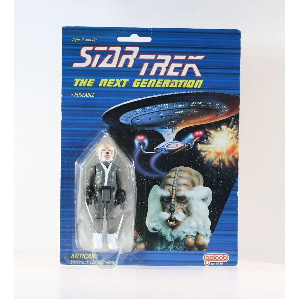 Star Trek TNG Galoob Action Figures William Riker & Antican 1988 Sealed Cards - Picture 5 of 7